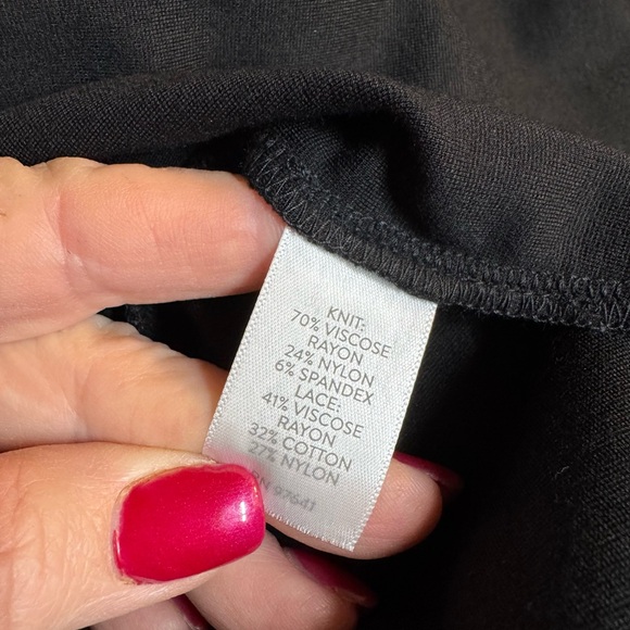 NWT  J. Jill Black Ponte Knit Top w/ Lace Accents  PLUS SIZE: 3X       #6 - Picture 8 of 12